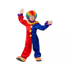 Costume da clown rosso e blu per un ragazzo