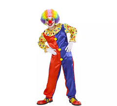 Costume da clown rosso e blu per bambini e ragazzi