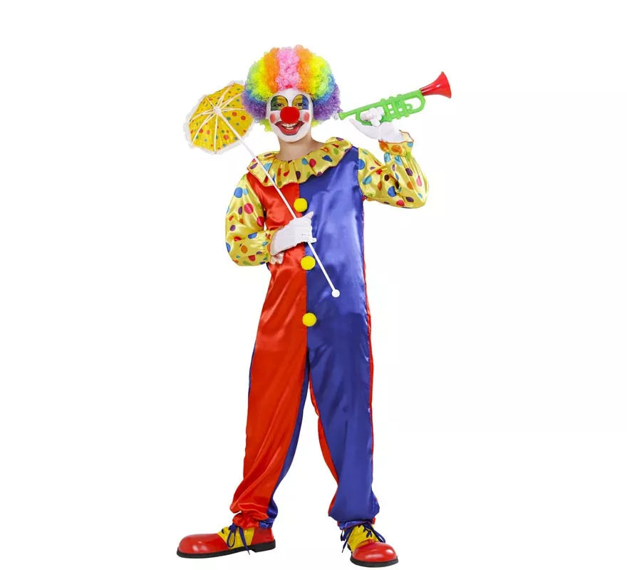 Translation missing: it.Disfraz de Payaso rojo y azul para niños y adolescentes