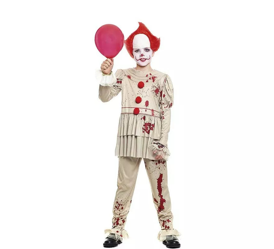 Translation missing: it.Disfraz de Payaso Sádico blanco para niño