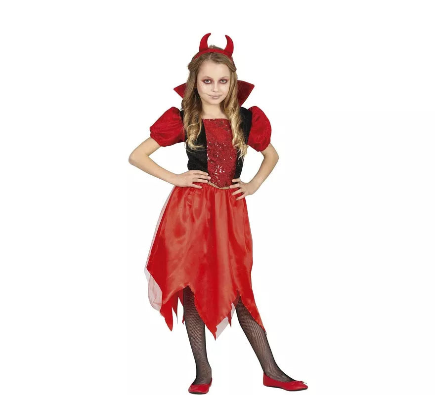 Translation missing: it.Disfraz de Pequeña Diablilla con vestido para niña