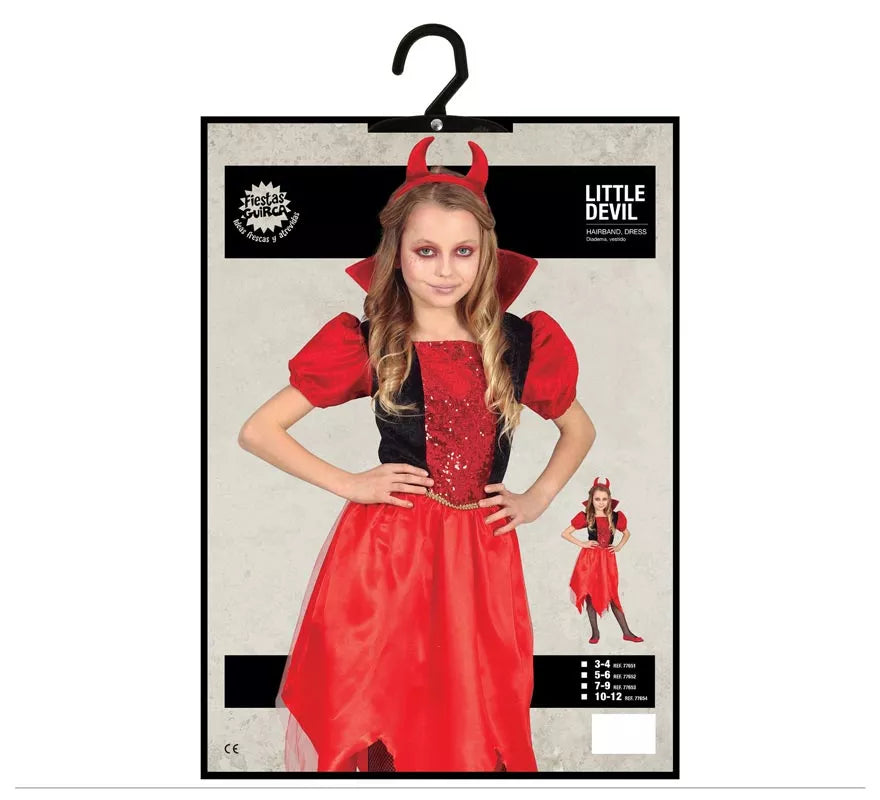 Translation missing: it.Disfraz de Pequeña Diablilla con vestido para niña