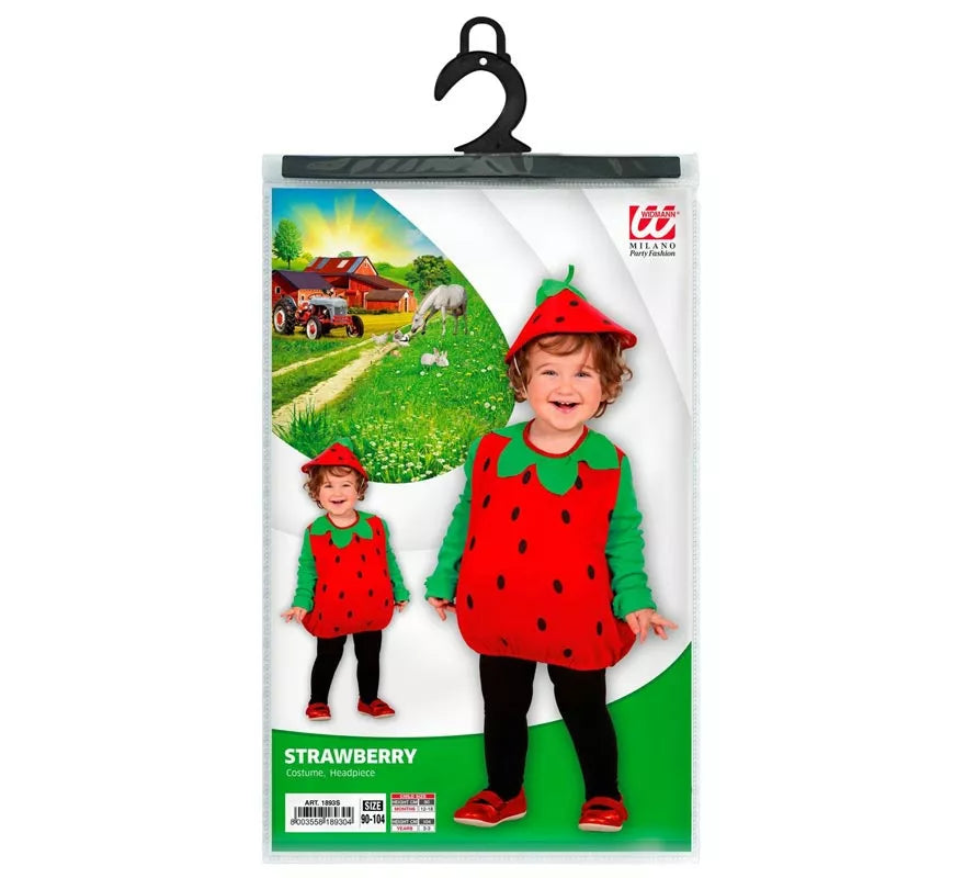 Translation missing: it.Disfraz de Pequeña Fresa con gorro para bebé
