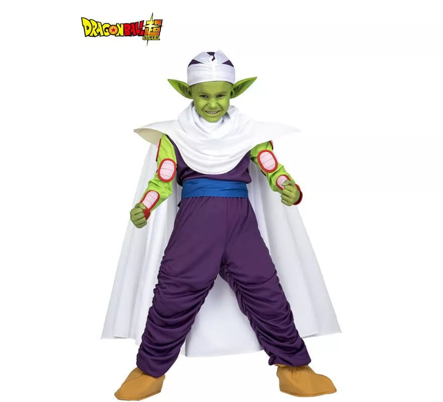 Translation missing: it.Disfraz de Piccolo de Dragon Ball con orejas y maquillaje para niño