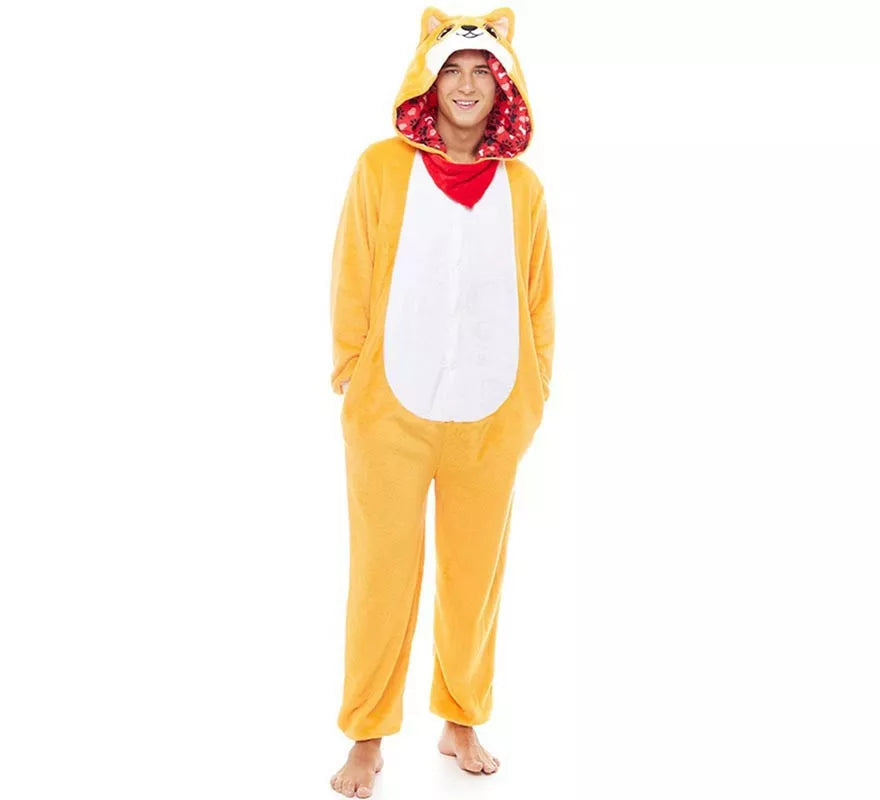 Translation missing: es.Disfraz de Pijama Aitor Akita naranja para adultos