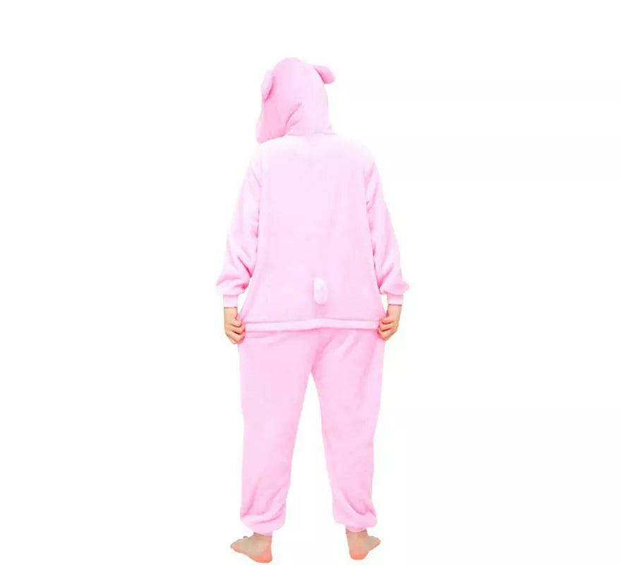 Translation missing: it.Disfraz de Pijama Cerdo rosa con capucha para niña