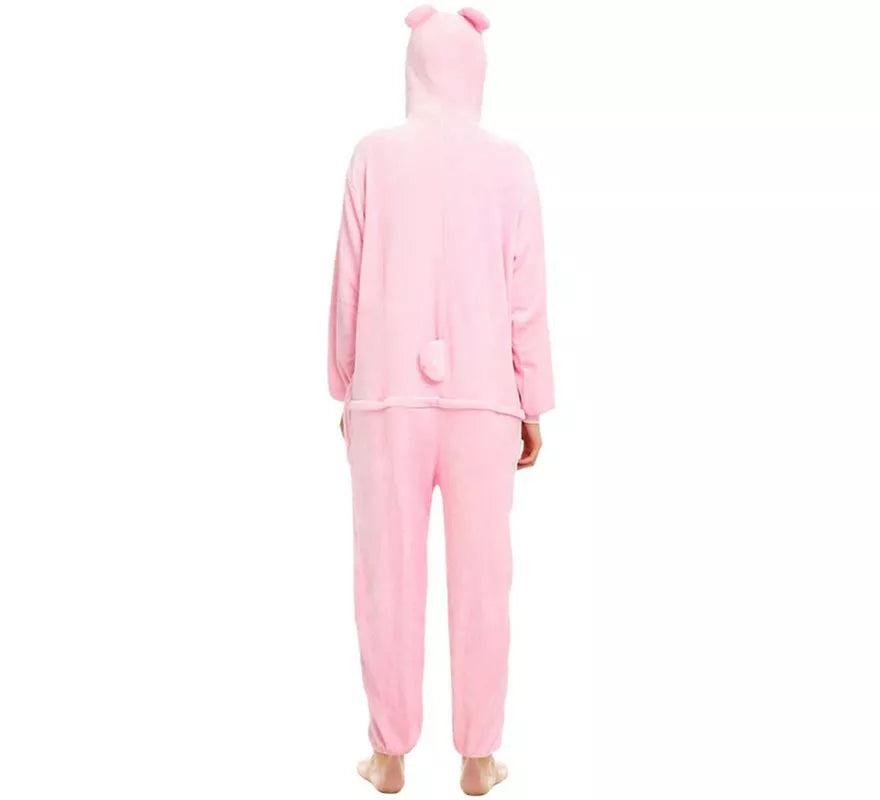 Translation missing: it.Disfraz de Pijama Cerdo rosa suave para adultos