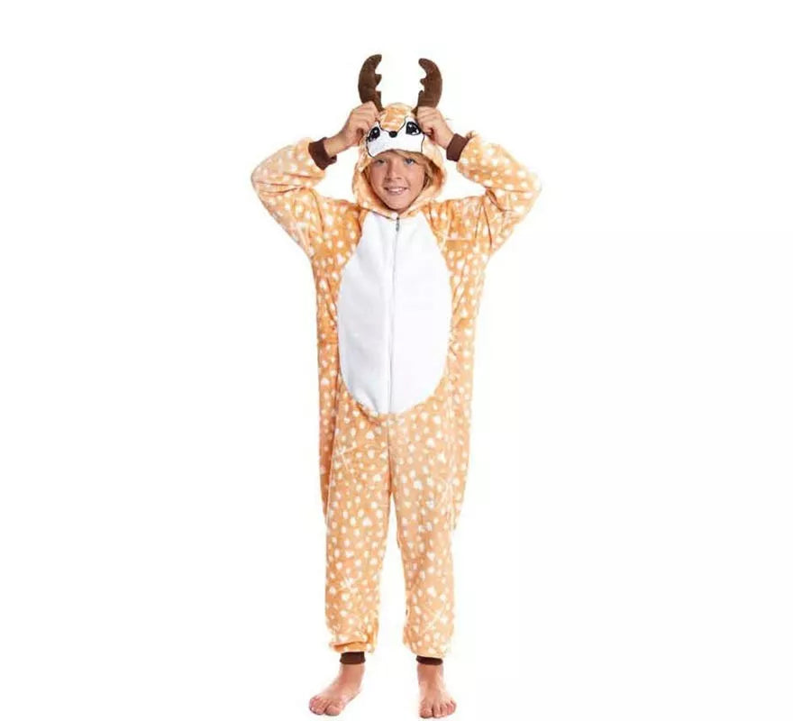 Translation missing: es.Disfraz de Pijama Ciervo lunares con capucha para niño