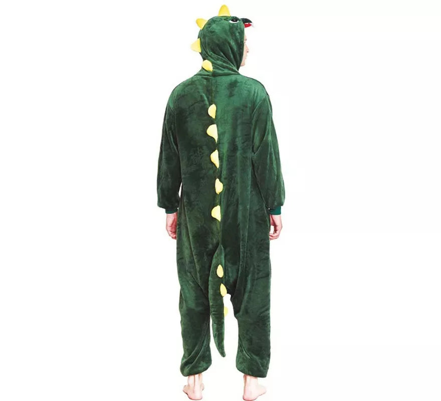 Translation missing: it.Disfraz de Pijama Dinosaurio verde y amarillo para adultos