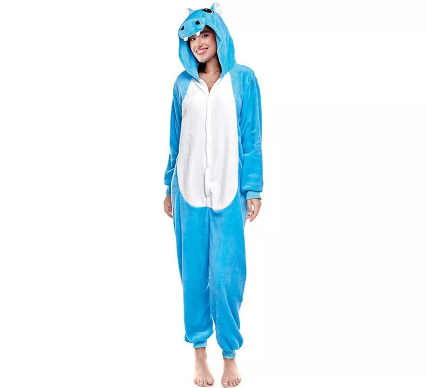 Translation missing: it.Disfraz de Pijama Hipopótamo azul para adultos