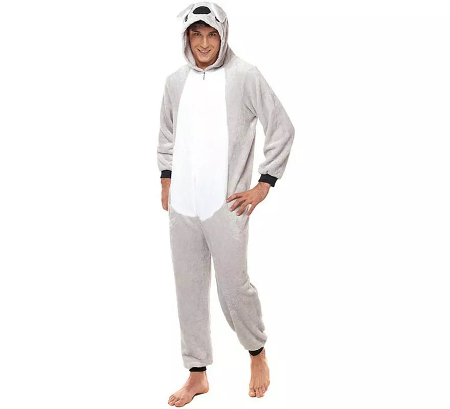 Translation missing: es.Disfraz de Pijama Koala gris para adultos