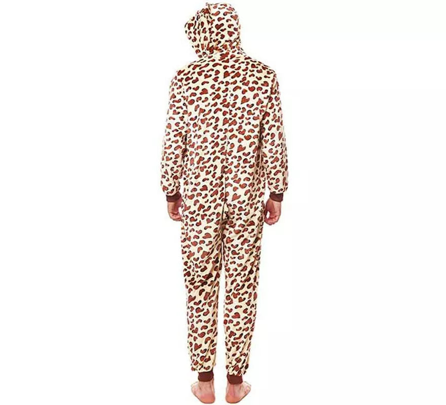 Translation missing: it.Disfraz de Pijama Leopardo marrón para adultos