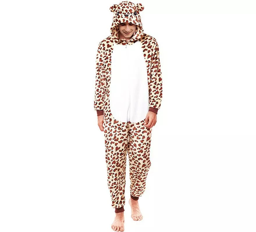 Translation missing: it.Disfraz de Pijama Leopardo marrón para adultos
