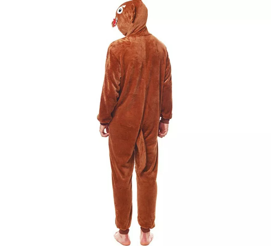 Translation missing: es.Disfraz de Pijama Lobo marrón oscuro para adultos