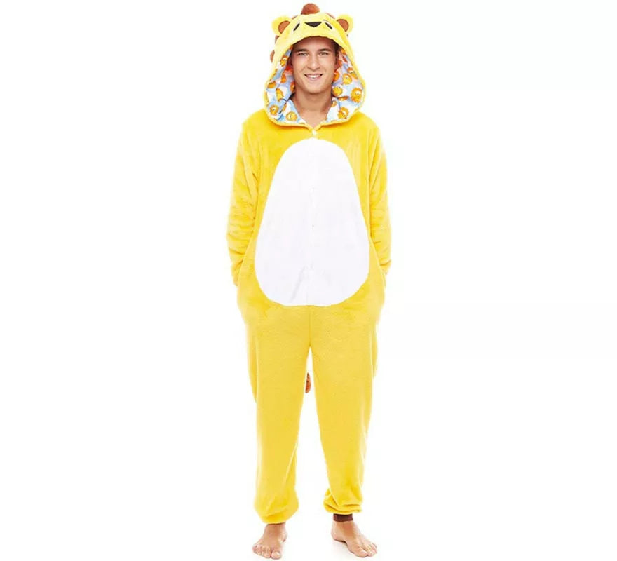 Translation missing: it.Disfraz de Pijama Lorenzo León amarillo para adultos