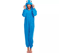 Costume pigiama da mostro blu occhi grandi per donna
