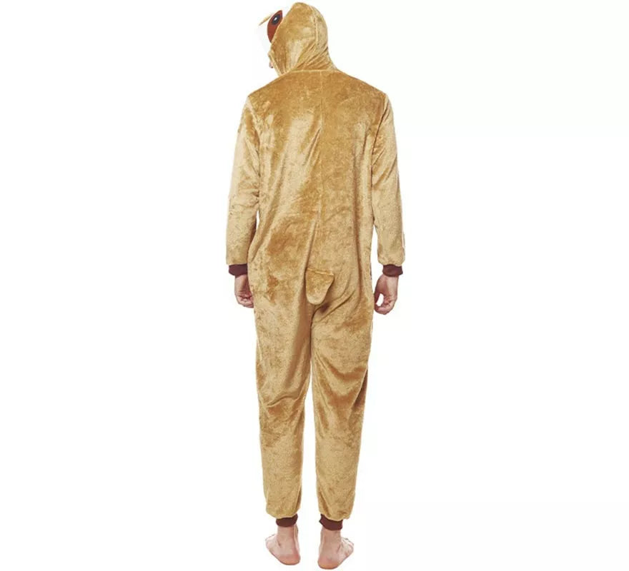 Translation missing: es.Disfraz de Pijama Perezoso marrón claro para adultos