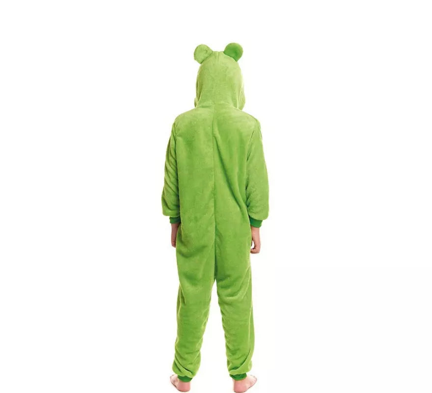 Translation missing: es.Disfraz de Pijama Rana verde con capucha para niño