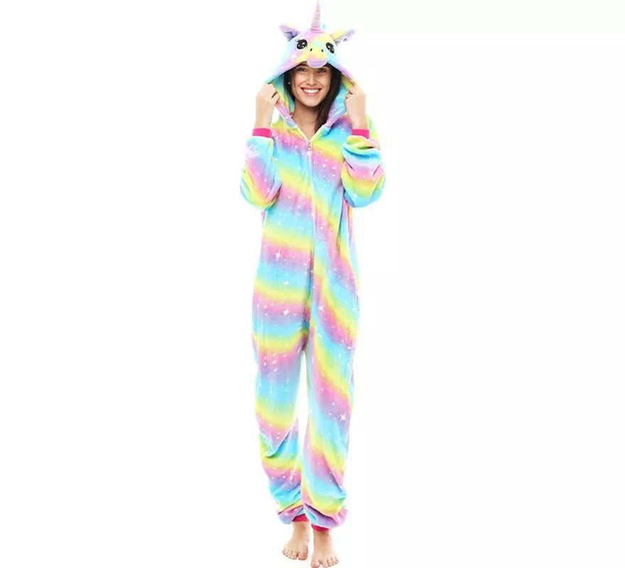 Translation missing: es.Disfraz de Pijama Unicornio Arcoíris para adultos