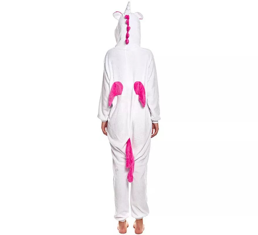 Translation missing: es.Disfraz de Pijama Unicornio fucsia y blanco para adultos