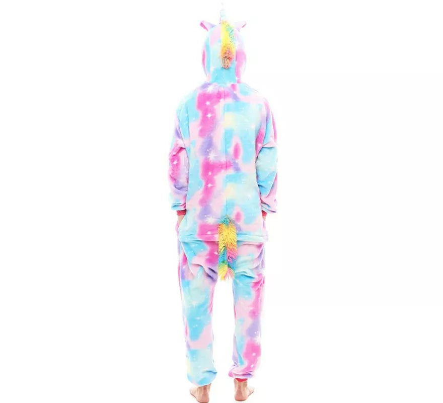 Translation missing: es.Disfraz de Pijama Unicornio rosa y azul para adultos
