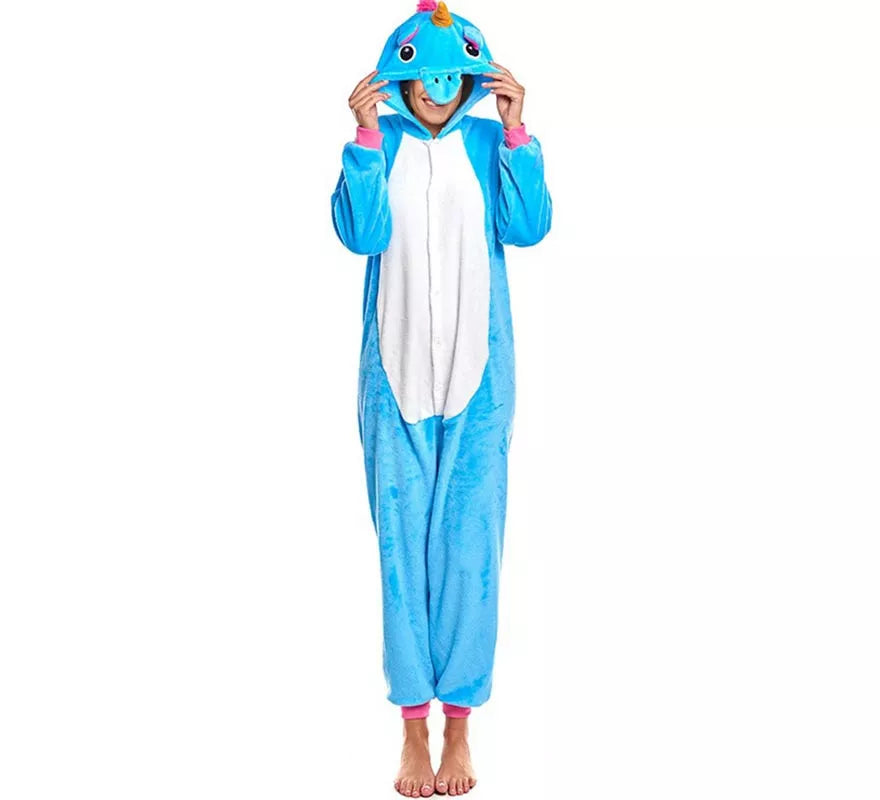 Translation missing: es.Disfraz de Pijama Unicornio turquesa para adultos