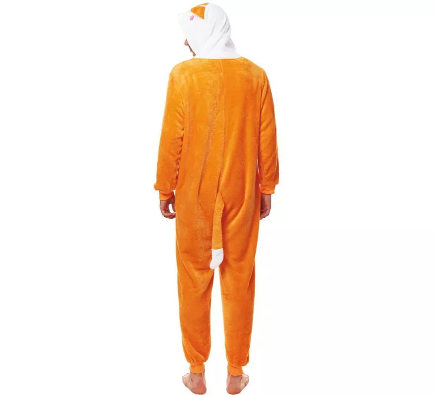 Translation missing: it.Disfraz de Pijama Zorro naranja y blanco para adultos