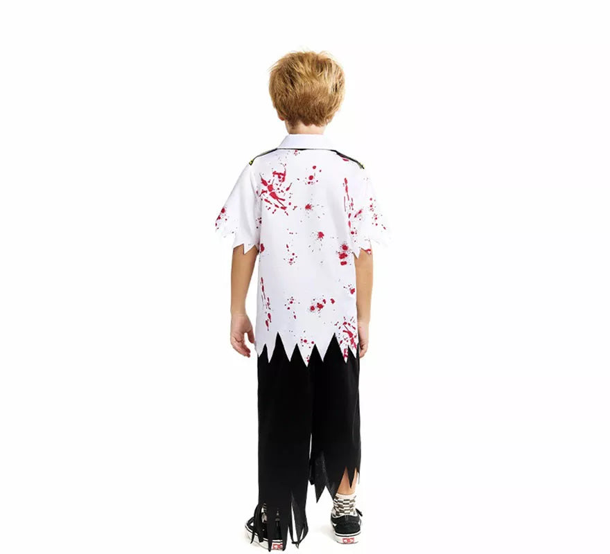 Disfraz de Piloto de Avión Zombie para niño