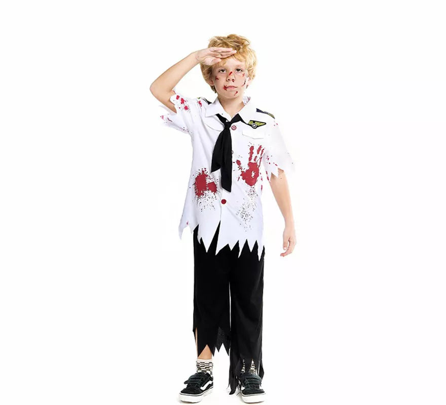 Translation missing: es.Disfraz de Piloto de Avión Zombie para niño