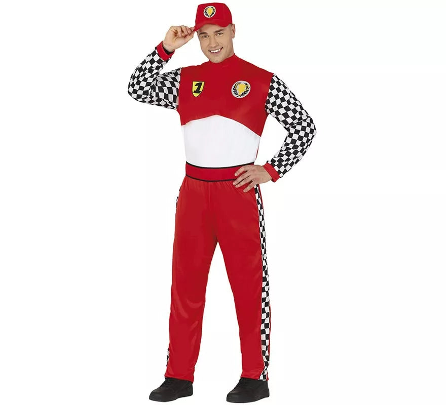 Translation missing: it.Disfraz de Piloto de Fórmula 1 rojo para hombre
