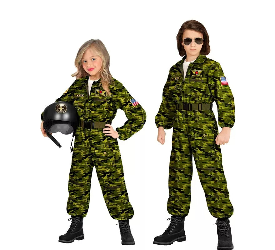 Translation missing: it.Disfraz de Piloto Jet de Combate Camuflaje para niños y adolescente