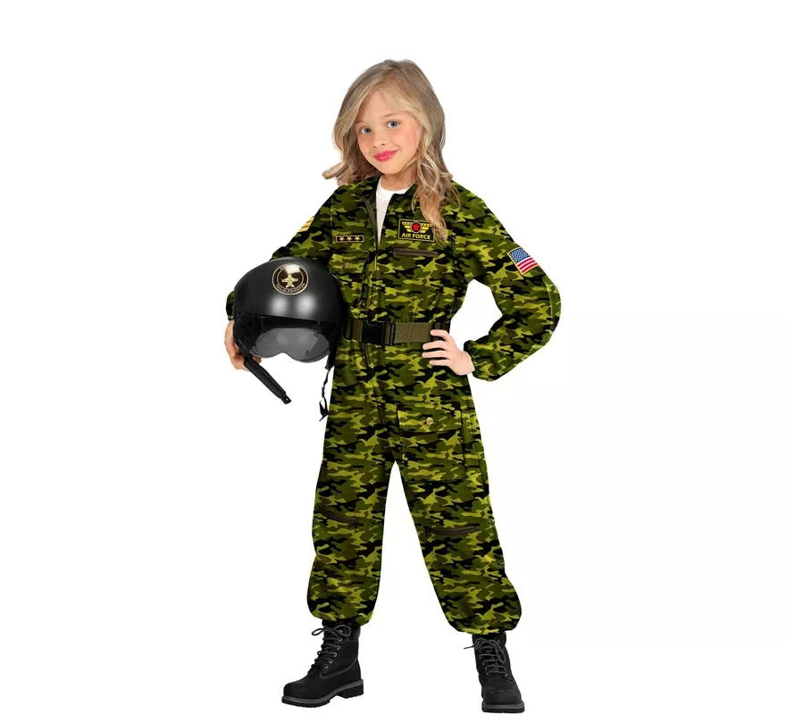 Translation missing: it.Disfraz de Piloto Jet de Combate Camuflaje para niños y adolescente