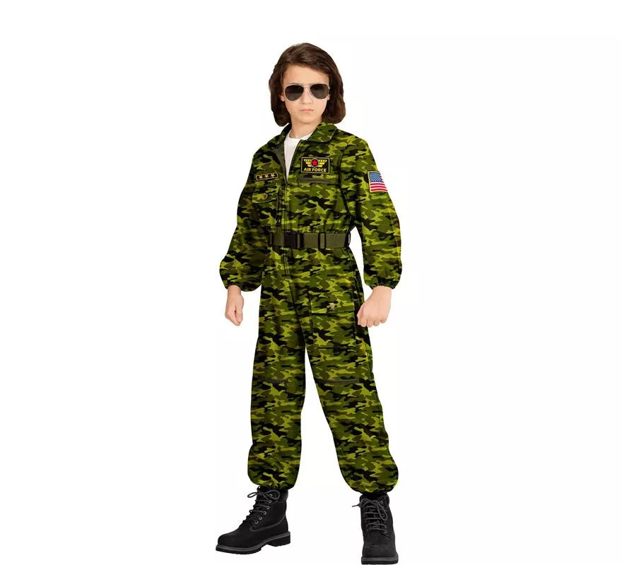 Translation missing: it.Disfraz de Piloto Jet de Combate Camuflaje para niños y adolescente