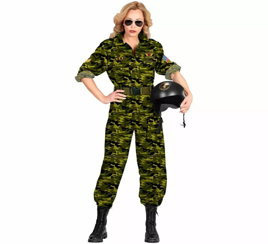 Translation missing: it.Disfraz de Piloto Militar Camuflaje para mujer