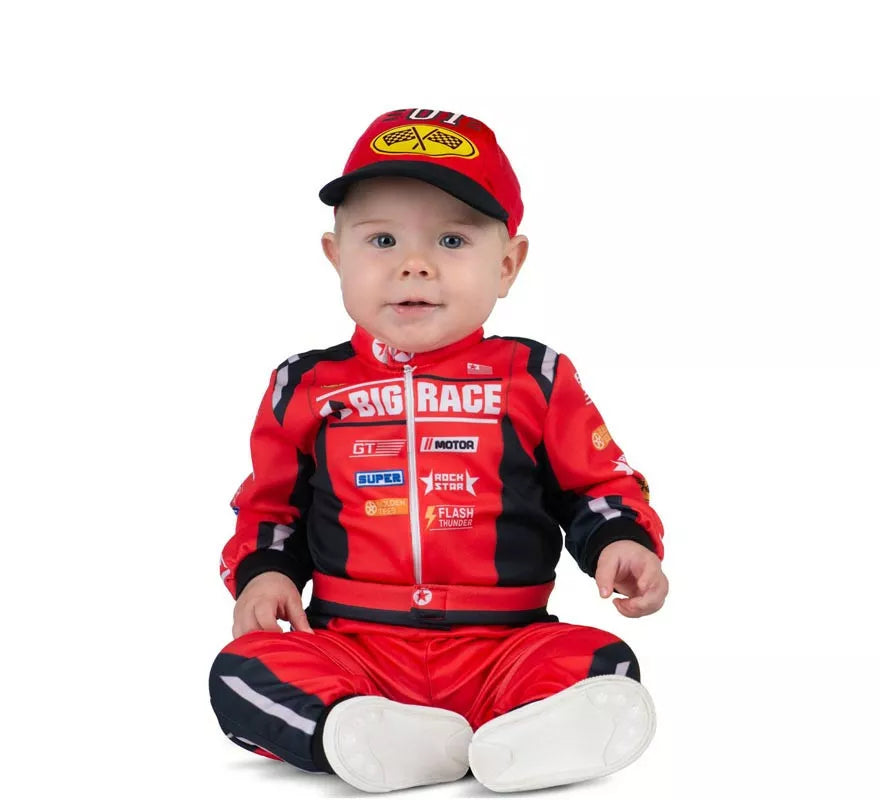 Translation missing: it.Disfraz de Piloto rojo y negro con gorro para bebé y niño