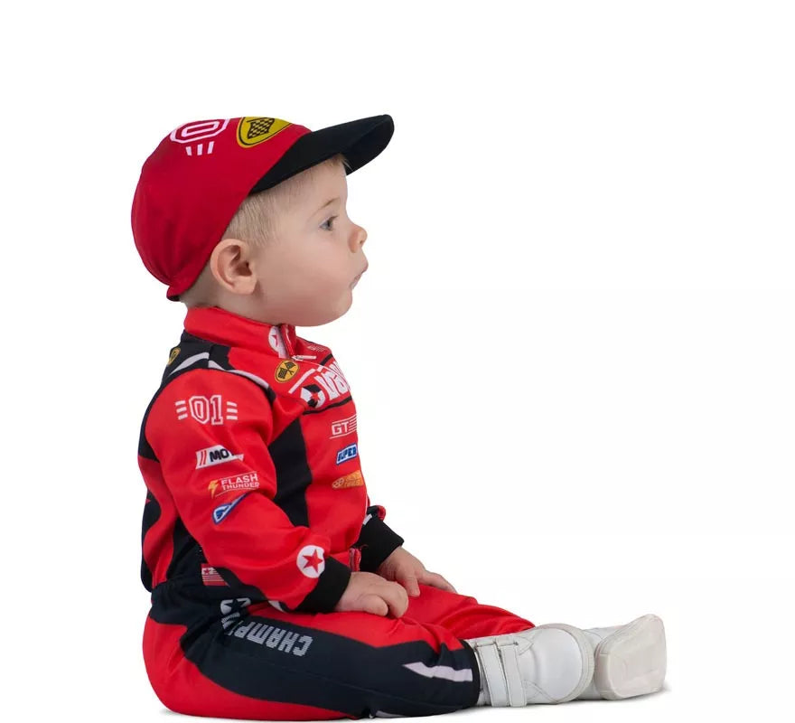 Translation missing: it.Disfraz de Piloto rojo y negro con gorro para bebé y niño
