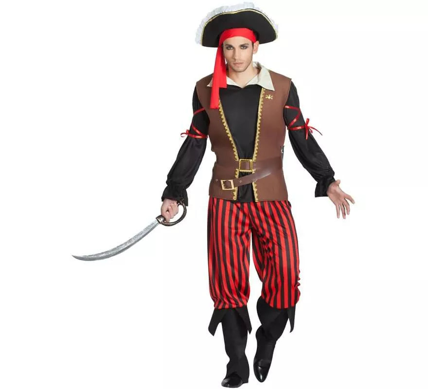Translation missing: it.Disfraz de Pirata a rayas para hombre