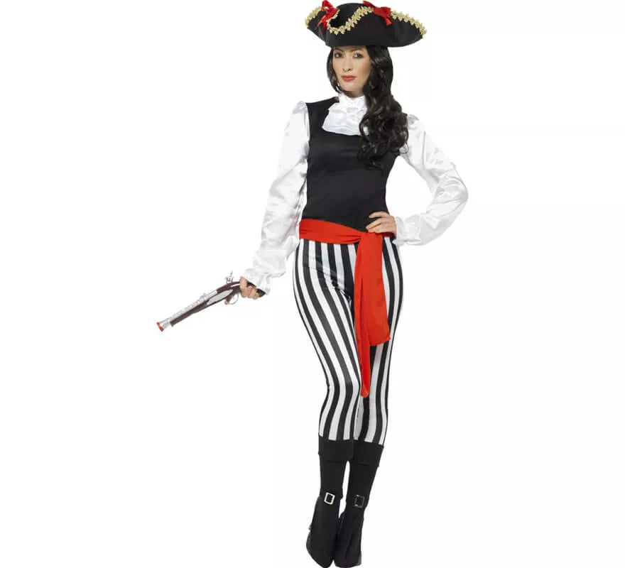 Translation missing: it.Disfraz de Pirata a Rayas para mujer