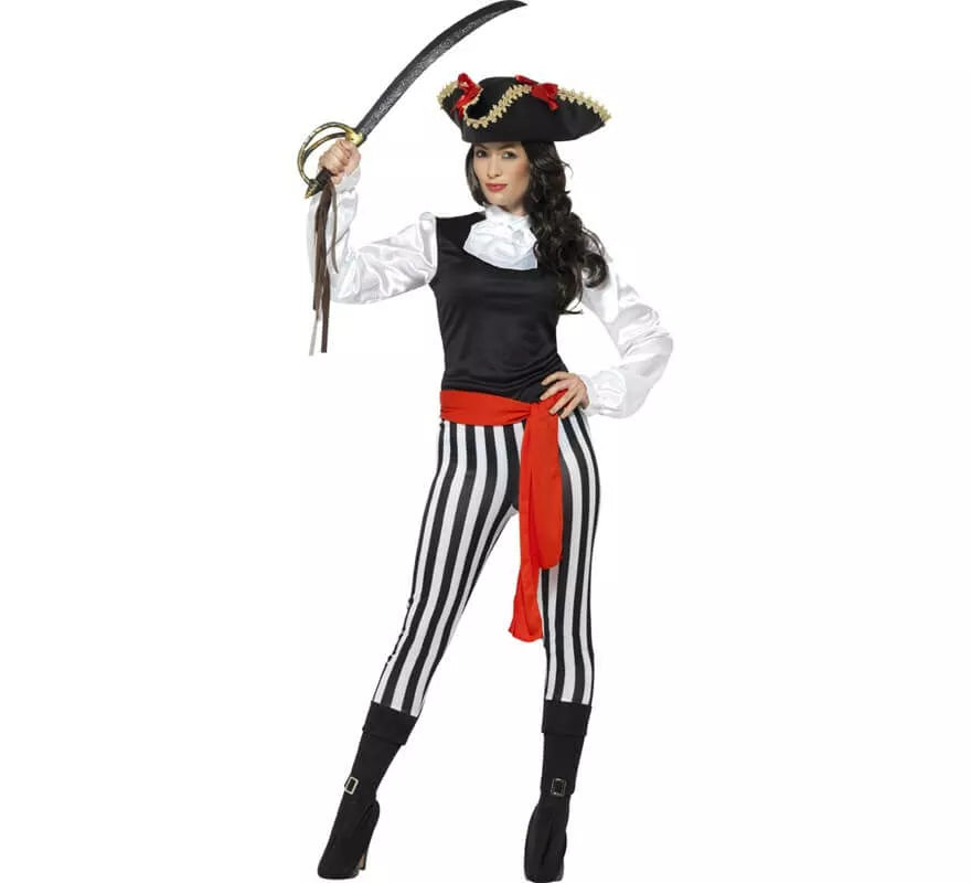 Translation missing: it.Disfraz de Pirata a Rayas para mujer