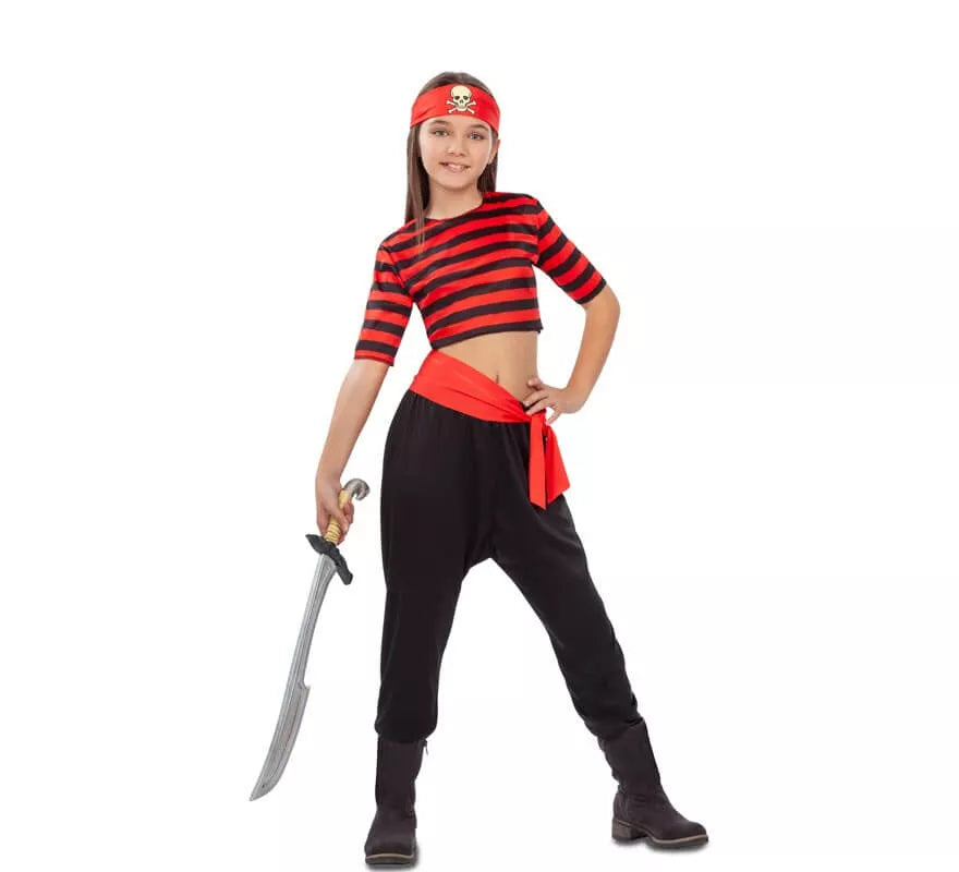 Translation missing: it.Disfraz de Pirata a Rayas para niña