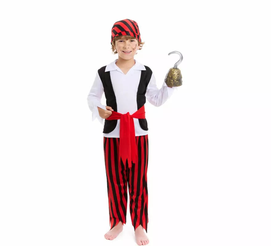 Translation missing: es.Disfraz de Pirata a rayas para niño