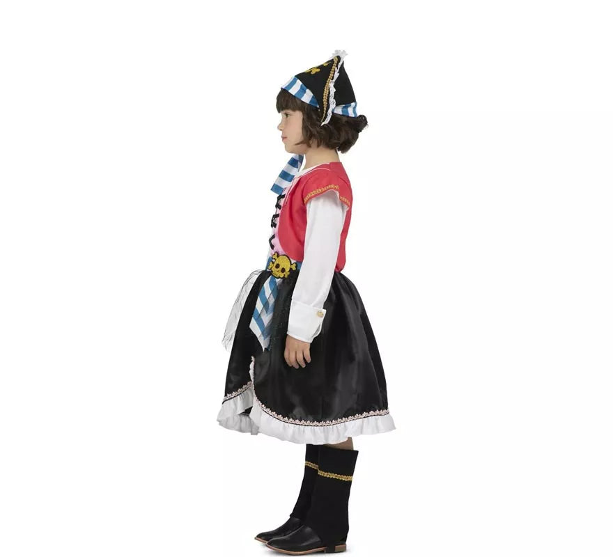 Disfraz de Pirata Calavera con gorro para niña