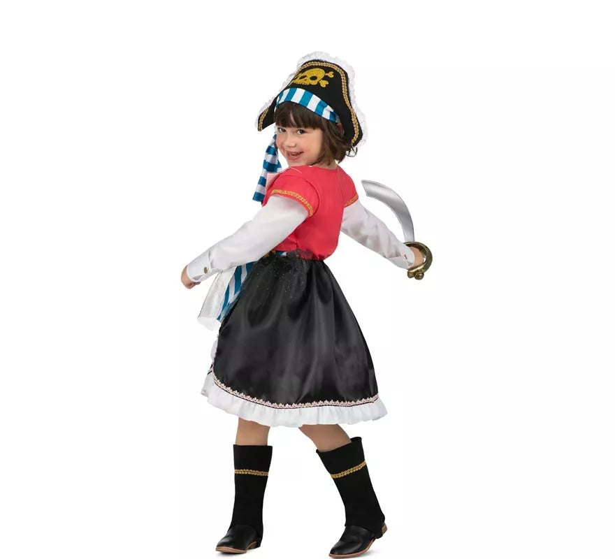 Translation missing: it.Disfraz de Pirata Calavera con gorro para niña