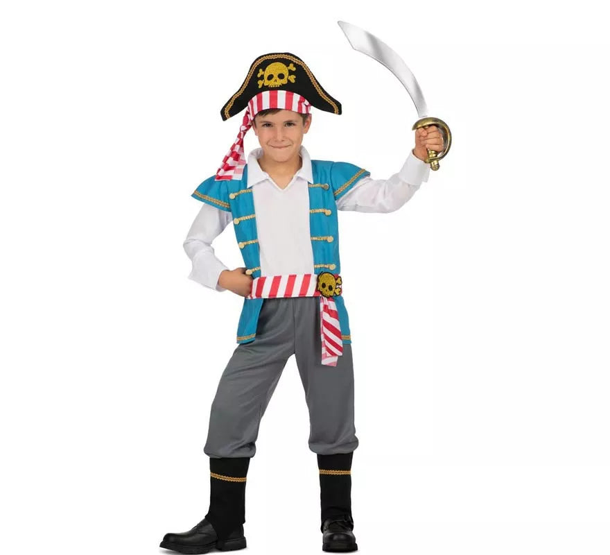 Translation missing: it.Disfraz de Pirata Calavera con gorro para niño