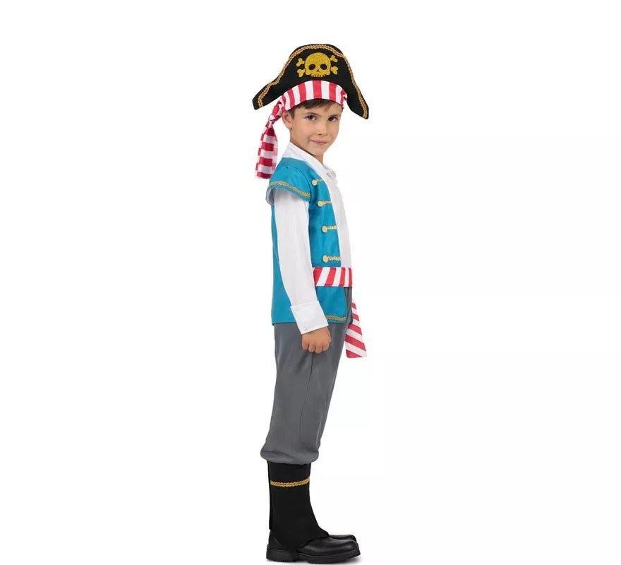 Translation missing: it.Disfraz de Pirata Calavera con gorro para niño