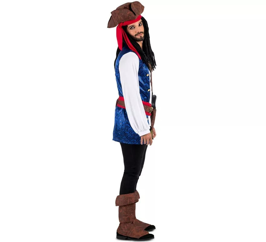Translation missing: it.Disfraz de Pirata Caribeño con sombrero para hombre
