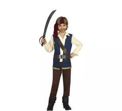 Costume da pirata con gilet blu per bambino