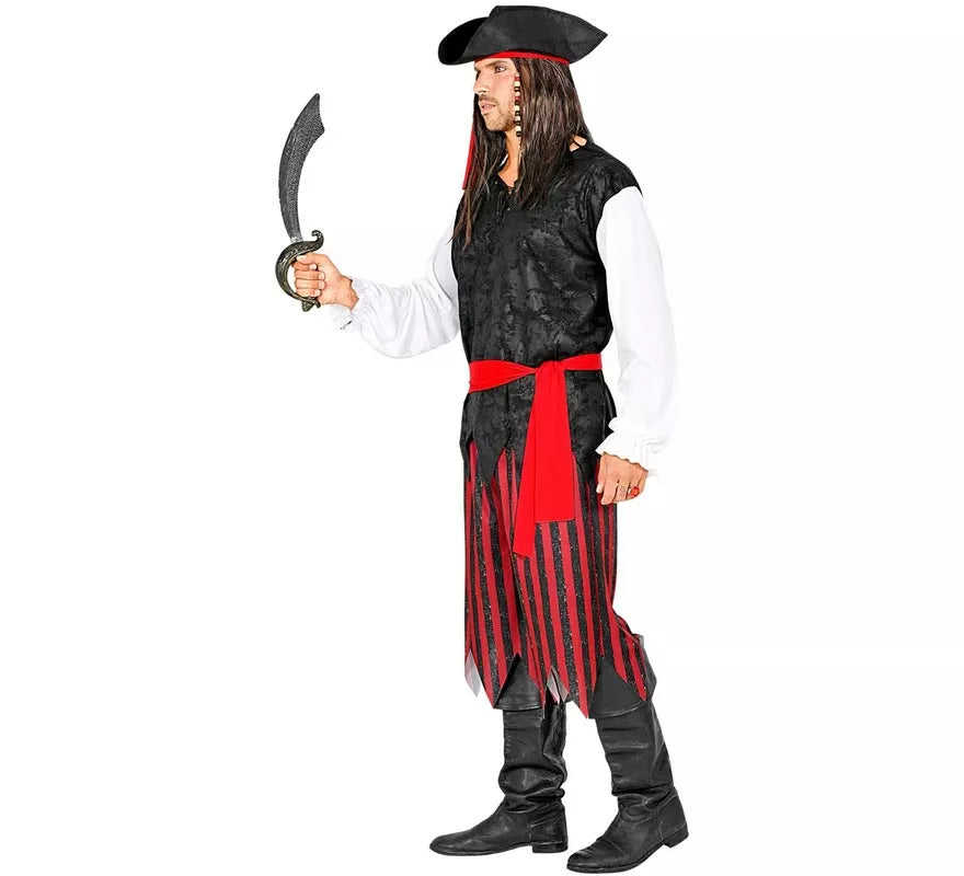Translation missing: it.Disfraz de Pirata del Caribe a rayas para hombre