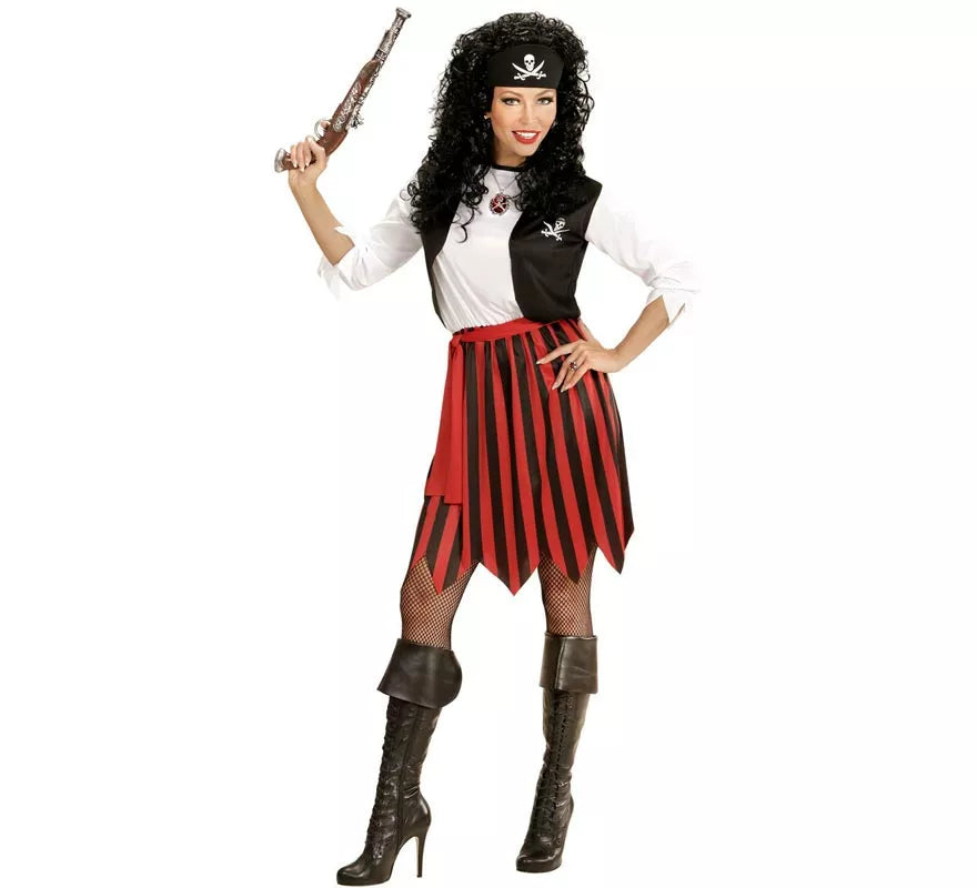 Translation missing: it.Disfraz de Pirata del Caribe a rayas para mujer