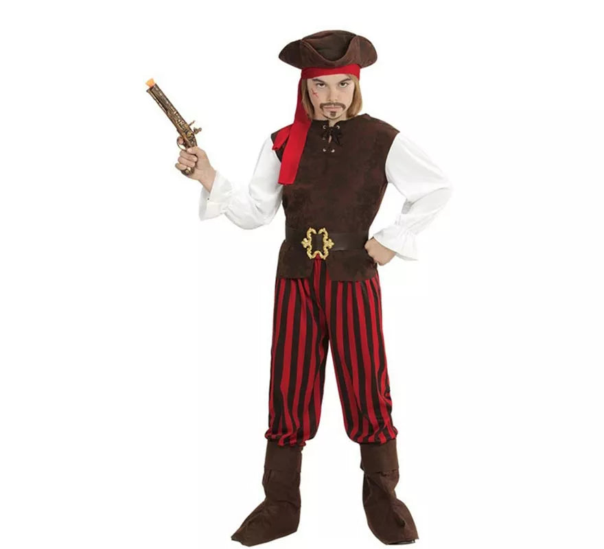 Translation missing: it.Disfraz de Pirata del Caribe a rayas para niño